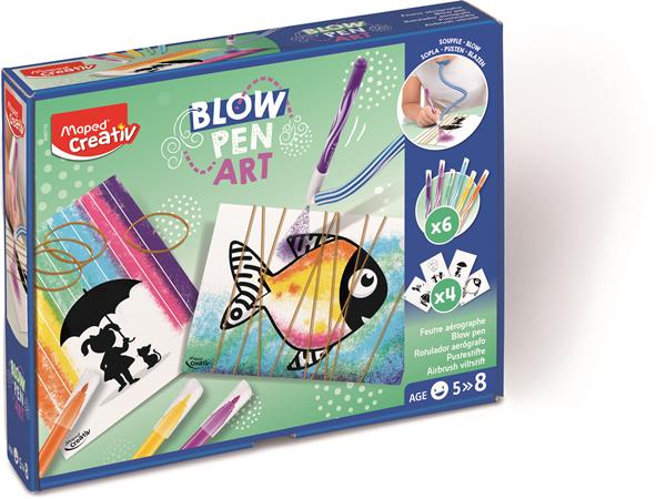 Fújós filctoll készlet, MAPED CREATIV, "Blow pen Art", pop